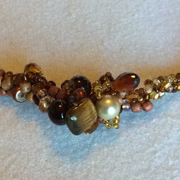 FINAL SALE PRICE CL Designs Unique Embellished Bracelet in Brn/Gld - Picture 2 of 5